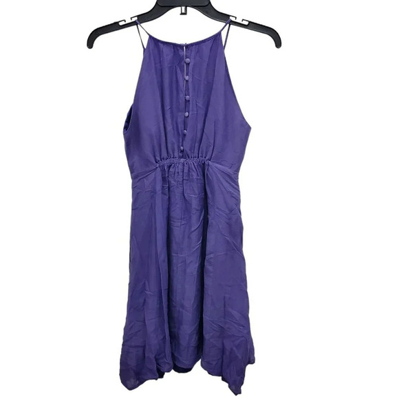 Poetry Women's Purple Silk Blend High Neck Sleeveless Keyhole Dress Size S - Picture 5 of 5
